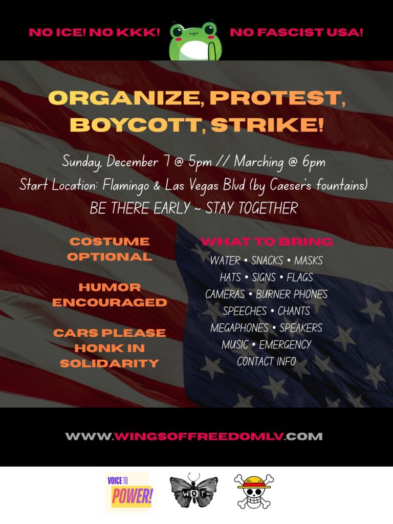 Organize, Protest, Boycott, Strike! Rally Flyer